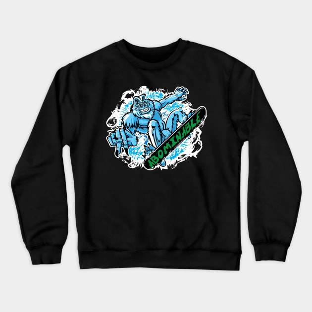 Abominable Snowman Snowboarder Crewneck Sweatshirt by eShirtLabs